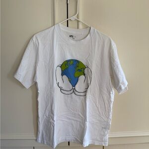 KAWS x Uniqlo "Peace For All" short-sleeve graphic T-shirt in white in Size L